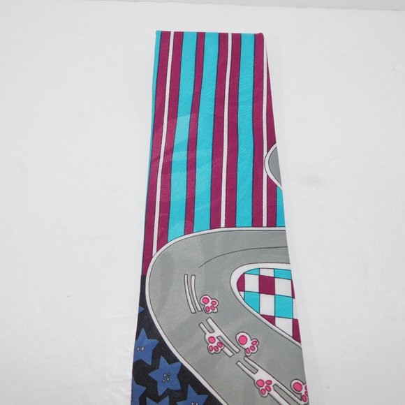 VTG 1993 The Pink Panther Race Car Track Oscardo Necktie Tie 90s - Picture 4 of 9